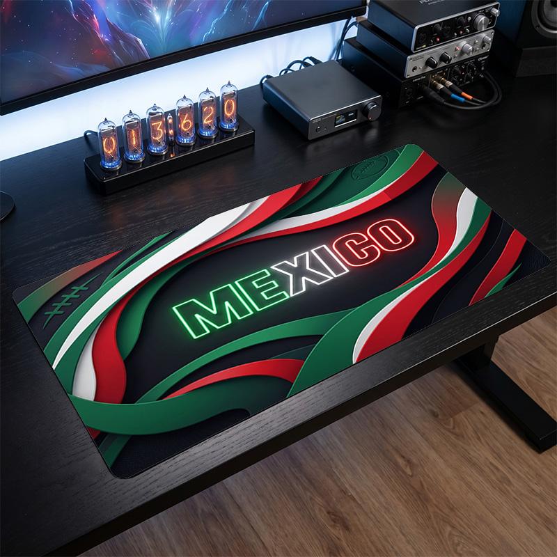 Mexico footbal Crest Mouse Pad, Extended Non Slip Rubber Desk Mat for Gaming Office Laptop Fan Gift