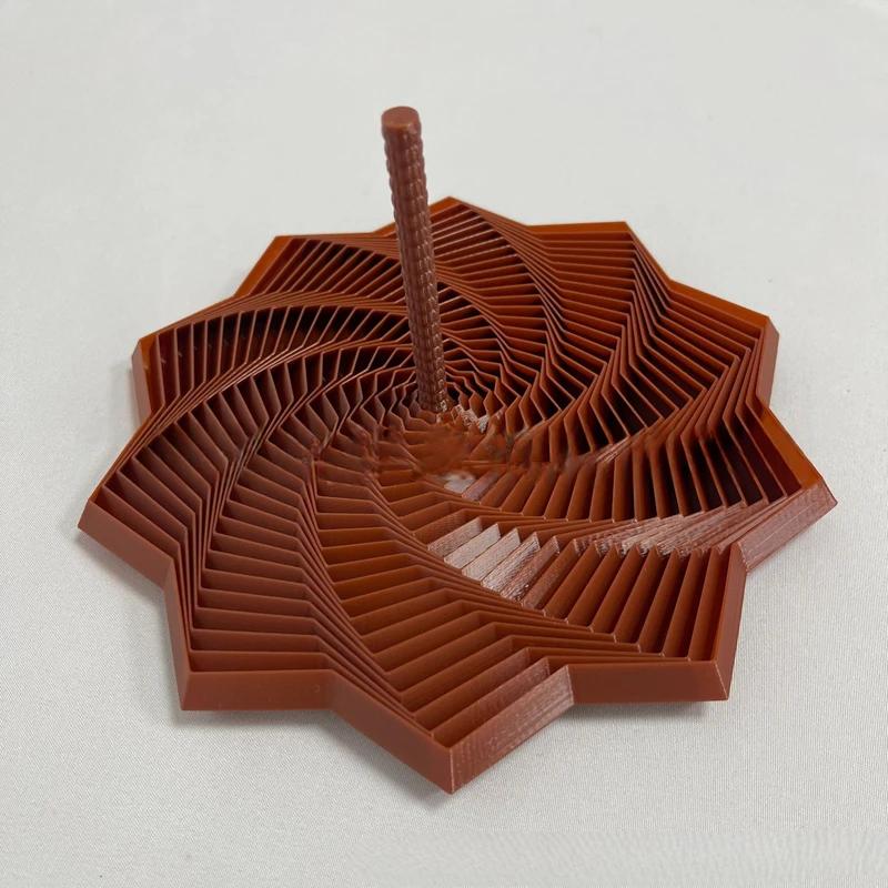 3D Printed Spiral Anti-Anxiety and Stress Relief Toy PLA Expanded Sensory Fidget Star with Handles Fractal Fidget Whirling