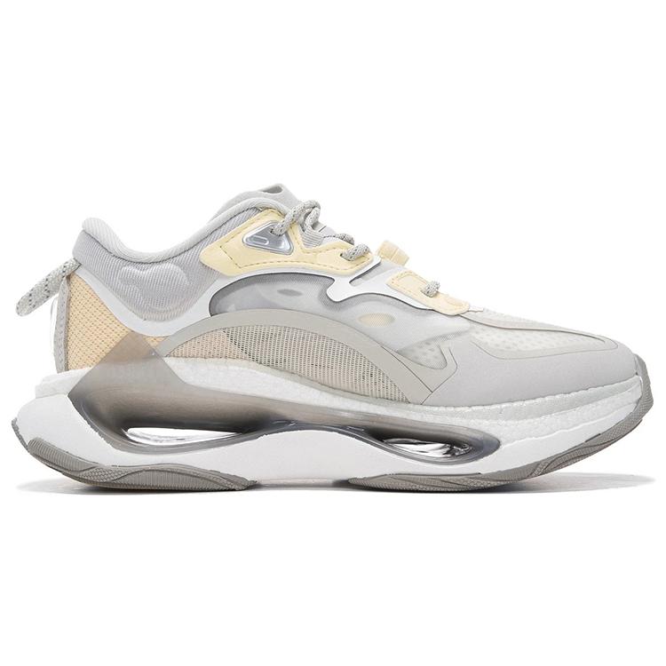 New LiNing Exceed Infinity Casual Shoes Women's Low Top Bud Yellow Gray/Antique White AZGS054-2