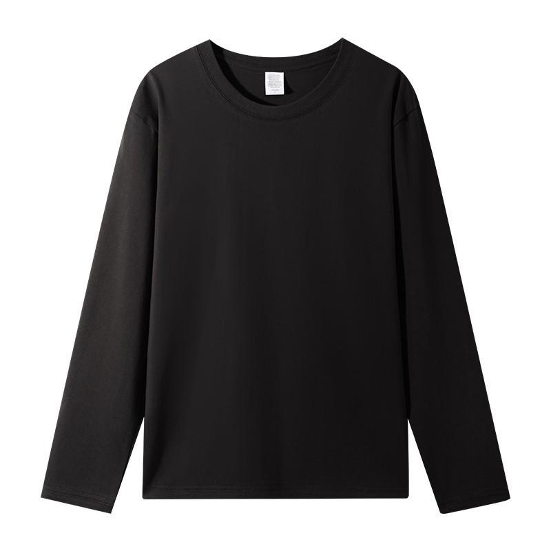 

GMXIA Футболка с длинным рукавом из плотного хлопка, женская свободная базовая рубашка, однотонная универсальная мужская и женская футболка XXXL