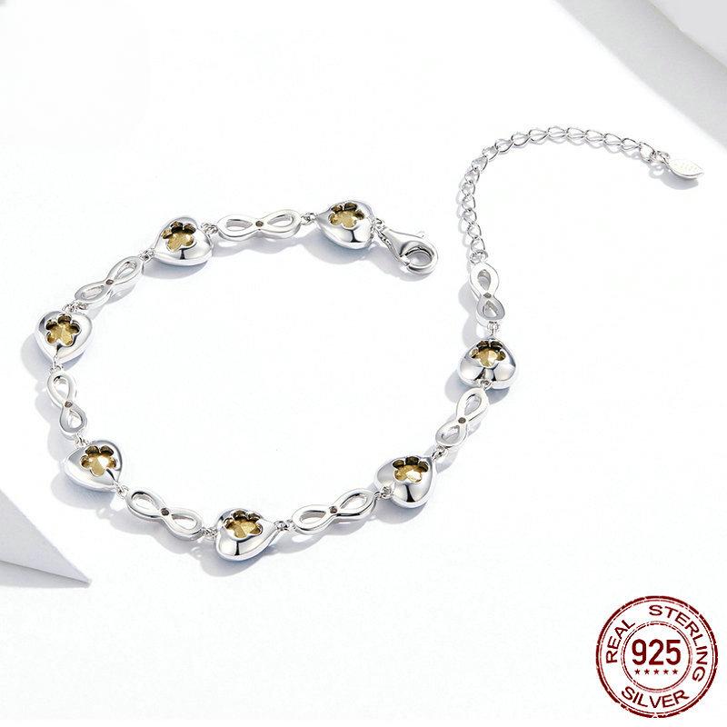 Bracelet en argent Sterling S925 plaqué platine, Station d'eau autrichienne, Bracelet en argent pour femmes