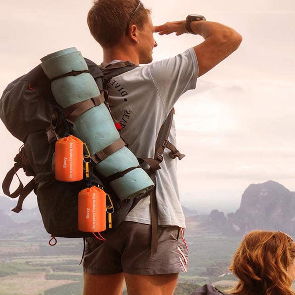 2-6PCS Portable Waterproof Emergency Survival Sleeping Bag Hiking Camping Gear Thermal Bivy Sack First Aid Rescue Kit