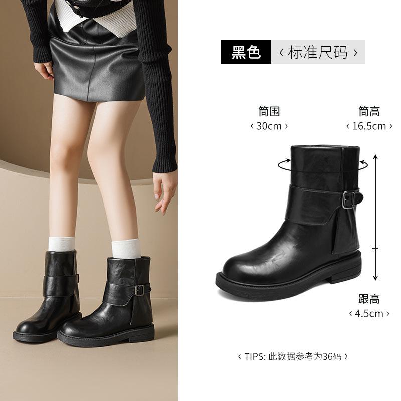 Martin boots new autumn and winter short boots platform-soled retro Maillard brown knight boots