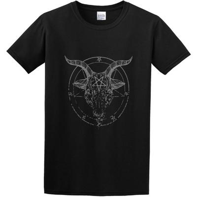 Baphomet Pentagram Satantic Occult Church of Satan Goat Goth Devil Men's T-Shirt Unisex Black Tee Clothing