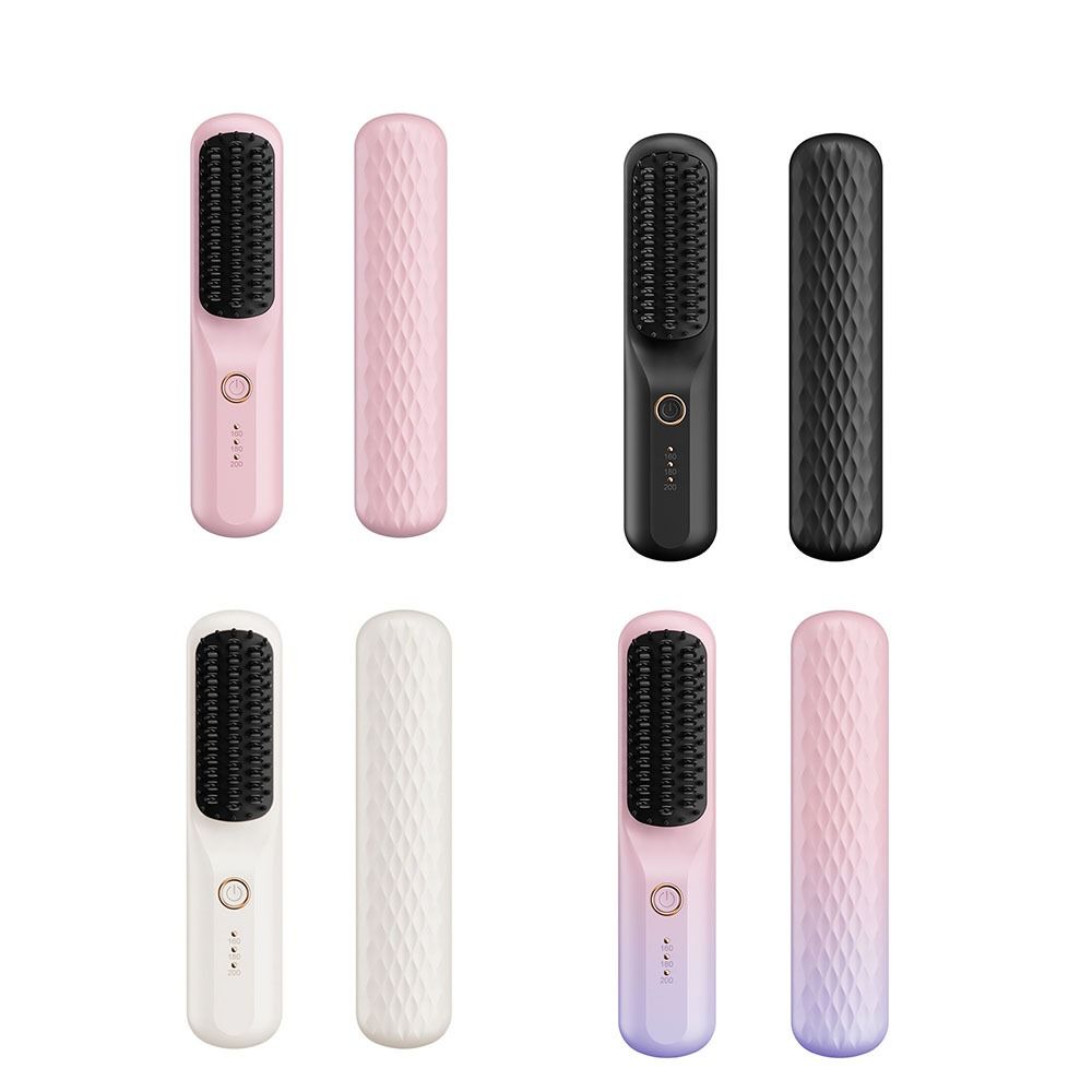 Fast Heating Hair Straightener Brush USB Rechargeable Electric Styling Comb Home Use