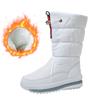 NEW White Women Boots Winter Shoes Warm Plush Mid-calf Boots Waterproof Rubber Non-slip Platform Snow Botas Female Plus Size 42