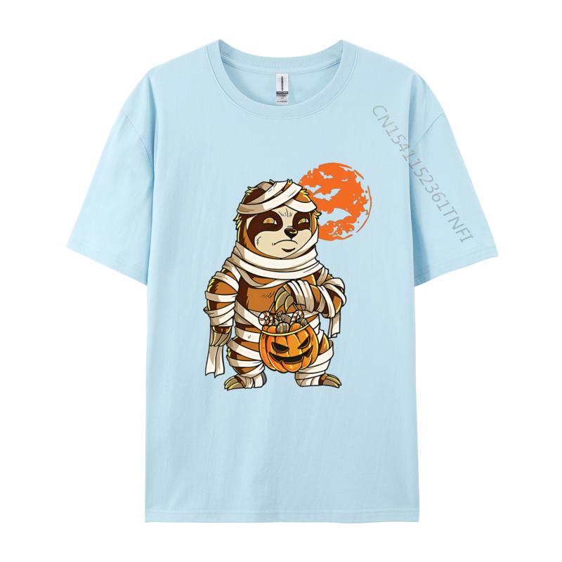 Mummy Pumpkin Halloween Sloth Funny Tshirts Birthday TShirt Customized T Shirts On Sale Cotton Men Tops  Tees Leisure