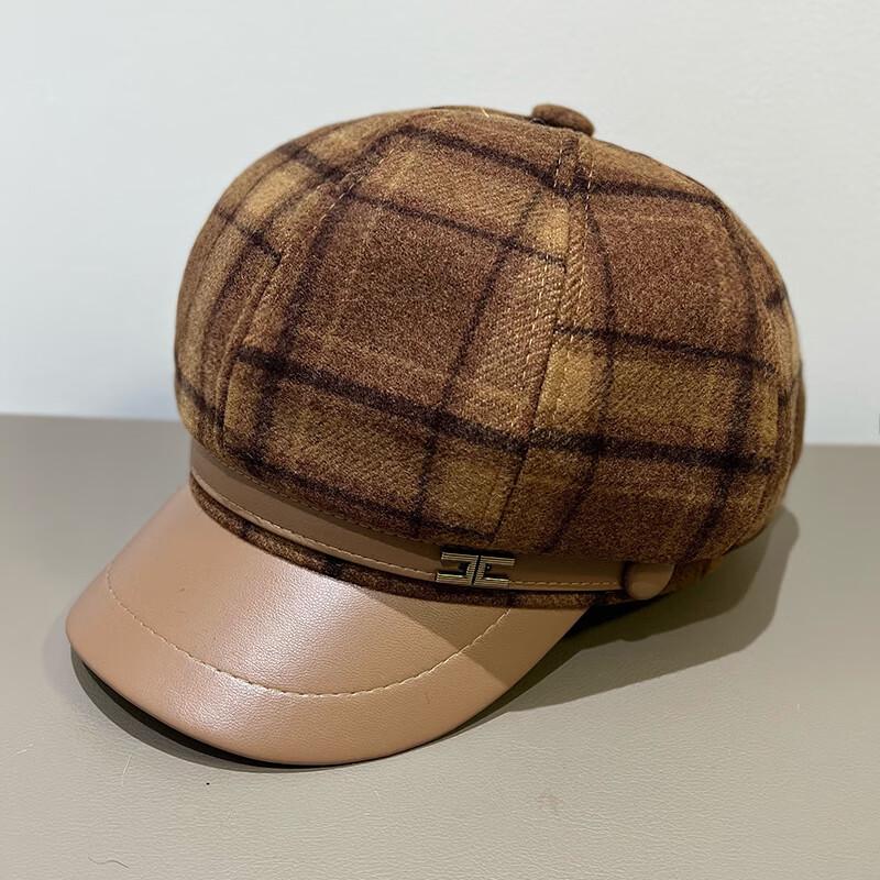 MEET SUNNY Women's Plaid Octagonal Newsboy Beret