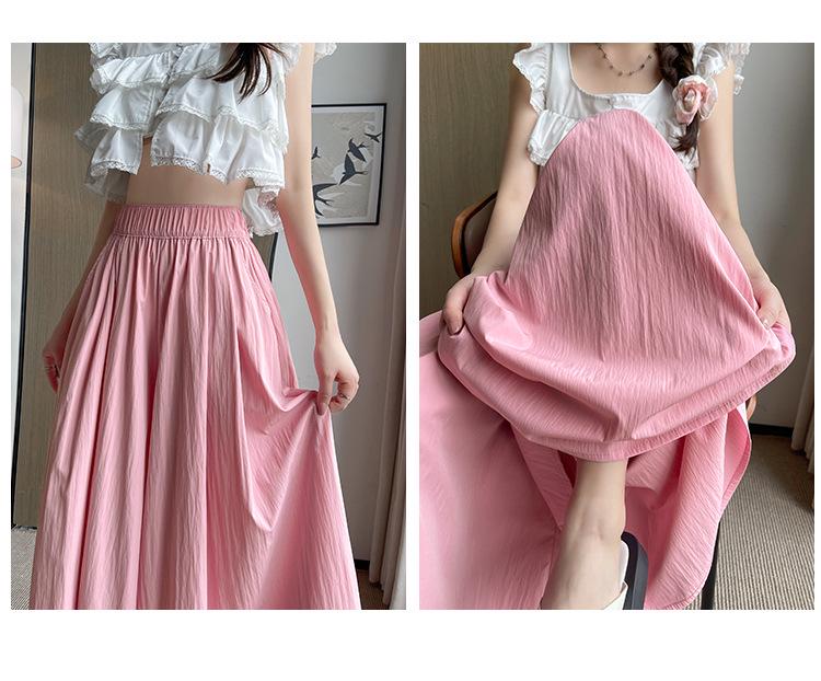Yamamoto Women's High Waist A-Line Midi Culottes - Summer 2025 Ice Silk Casual Wide Leg Pants