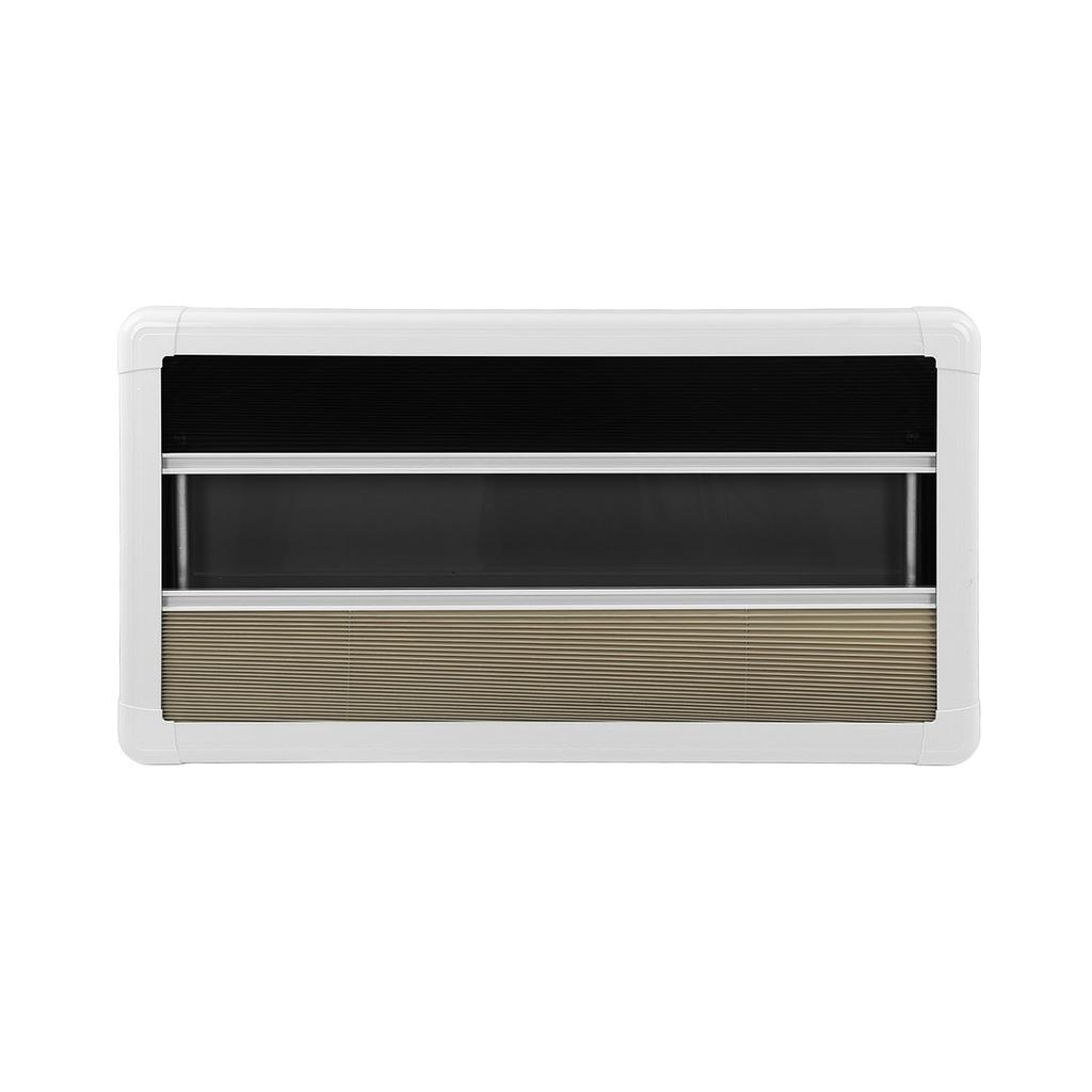 RV Push Out Window L1000 H500mm with Sunshade Curtain 75° Opening Angle Acrylic Glass Anti UV Alumin