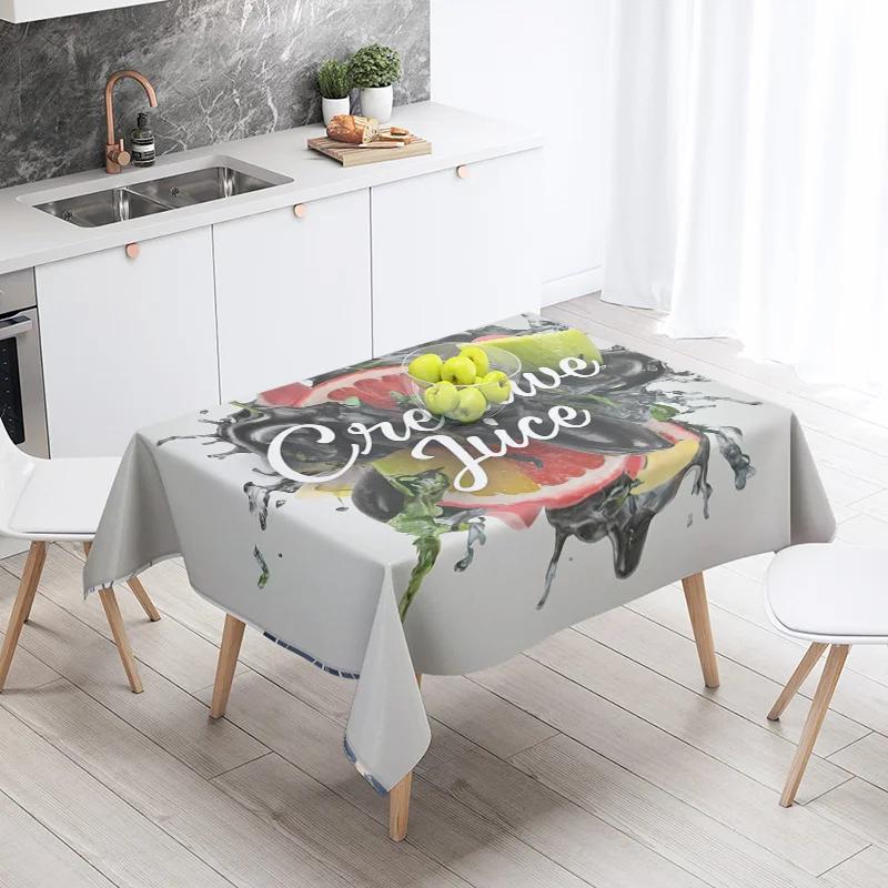 Food Theme Tablecloth Waterproof and Oil-proof Tablecloth Nordic Style Kitchen Tablecloth Modern Home Decoration