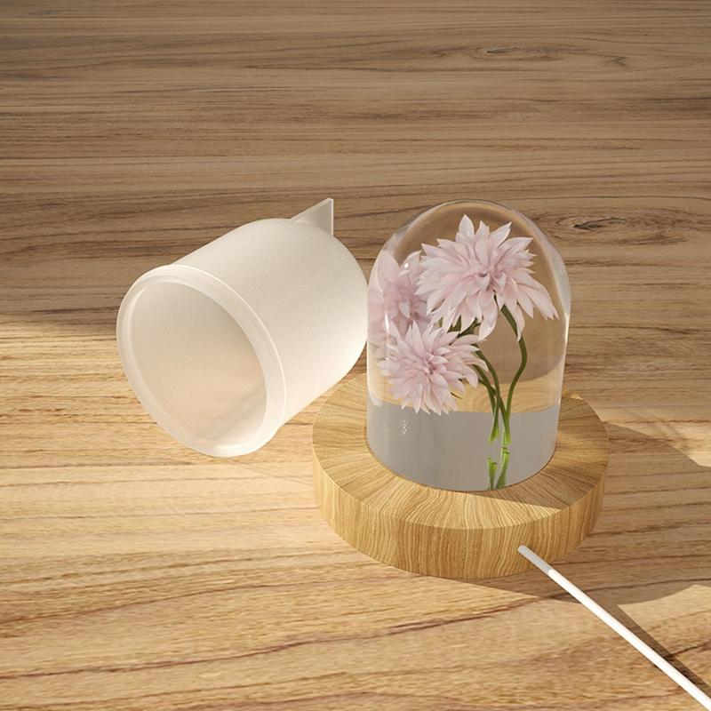 Night Light Resin Lampshade Moulds Lamp Craft DIY Casting Molds Epoxy Cylindrical Candle Ornament Mold for Home Decor