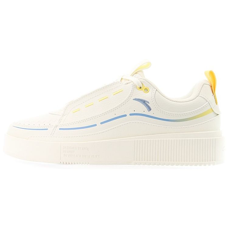 

Anta Lightweight Low-Top Skate Shoes Men Sneakers White Yellow 912118031-5 44.5