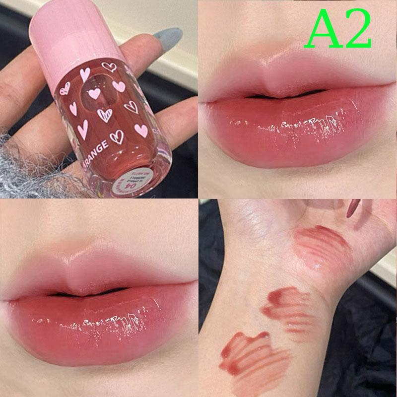 Herorange Dyeing Bright Lip Gloss Color Lip Oil Protection Moisturizing Mirror Finish Lip Cheek Tinted Makeup Waterproof