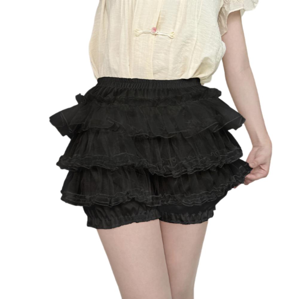 Anti Exposure JK Petticoat Elastic Tutu Puffy Skirt Comfortable Lace Pumpkin Pants Women