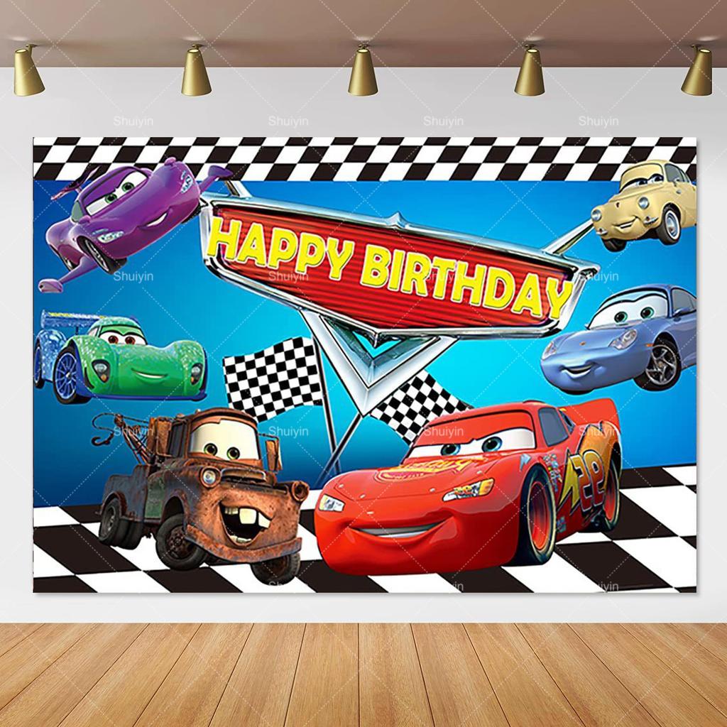 Disney Pixar Cars Lightning Mcqueen photo background for birthday party, studio photo background for kids, babies and baby welcome parties, AS41