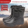 EVA Men's Warm High-Top Cotton Boots, Thick-Soled, Non-Slip, Fleece-Lined, Mid-Calf Winter Outdoor Footwear.