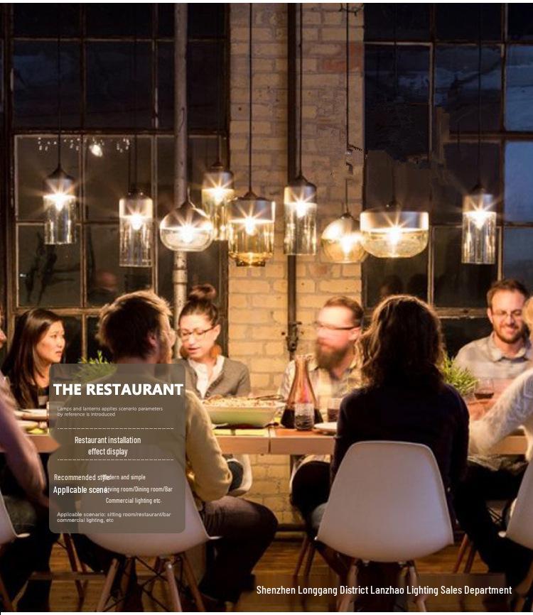 Modern Minimalist Nordic Pendant Light - Glass Lamp for Restaurant, Bar, Living Room, Bedroom, or Store