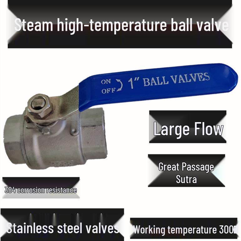 

304 Stainless Steel High Temp Resistant DN15 Boiler Steam Full Bore High Flow Ball Valve DN15 (201 Stainless Steel, High Temp 200°C)
