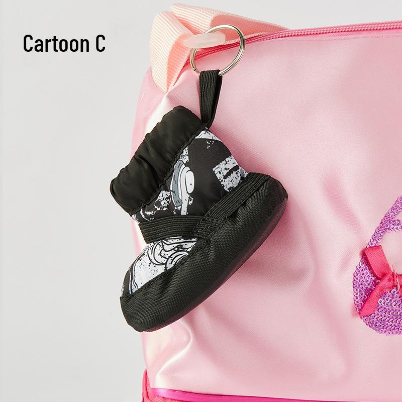 Ballet Warm Plush Keychain Dance Shoes: Women's Velvet Quilted PU Practice Shoes