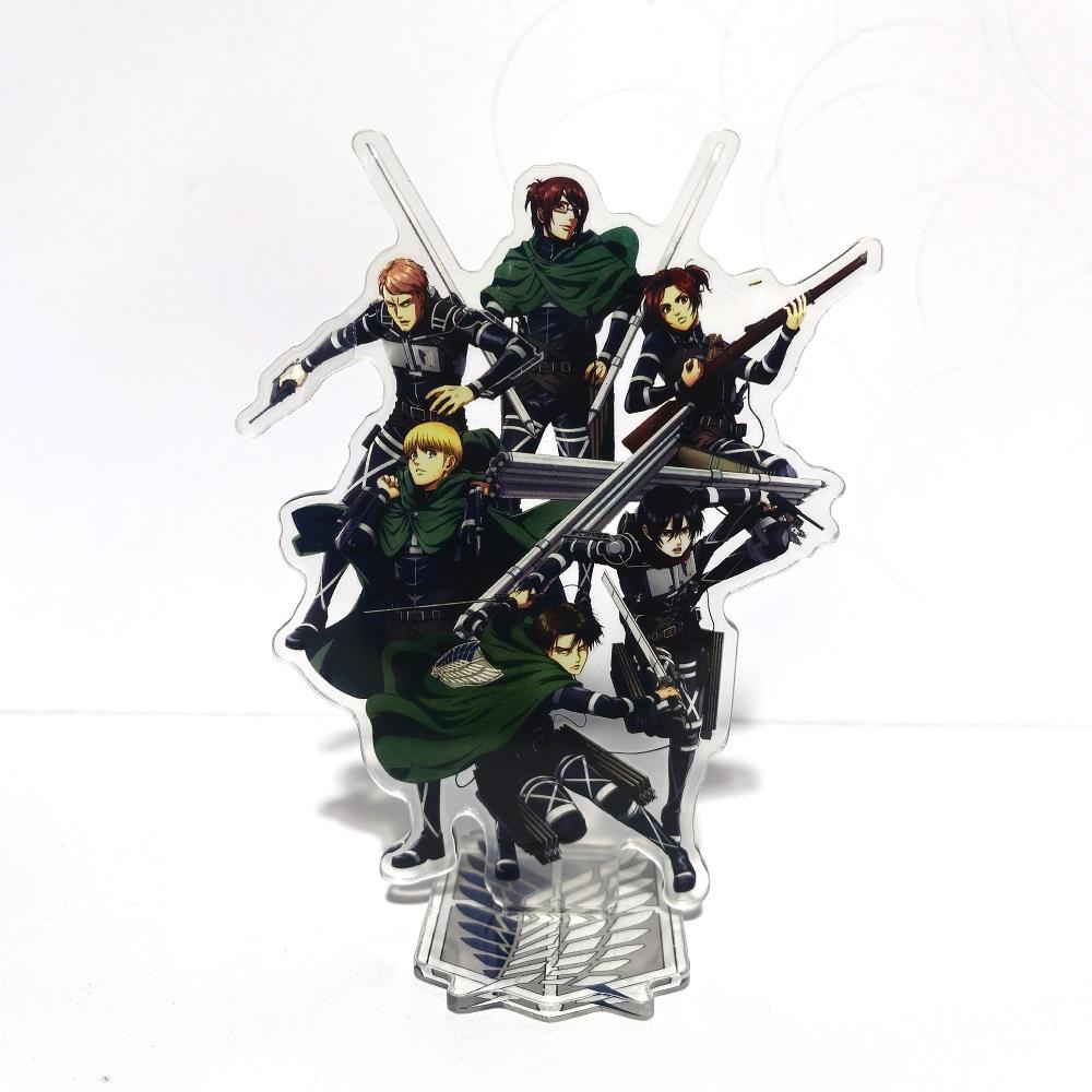 Attack on Titan Acrylic Standing Eren Mikasa Levi Erwin Armin Animation Action Figures Wolf Titan 16cm Miniature Playthings Decor Playthings For Kid