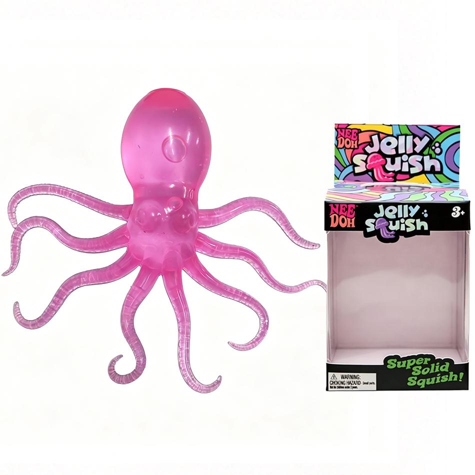 Cute Nee Doh Octopus Squishy Toy - Waterproof Jelly Hops Fidget Water Play Sensory Toy for Boys And Girls Great Gift Idea