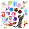 12/14/20PCS Interactive Cat Toys Mouse Shape Balls Cat Supplies Funny Cat Stick  Interactive Play