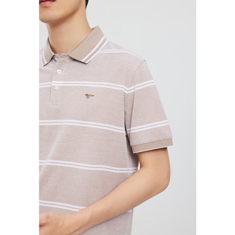 Septwolves Men's Breathable Striped Short Sleeve Polo Shirt