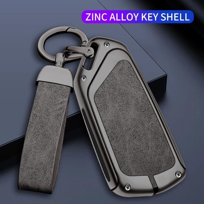 Liga de zinco couro caso chave do carro capa escudo para vw volkswagen golf 8 2020 skoda octavia a8 mk8 2022 2021 assento leon mk4 acessório