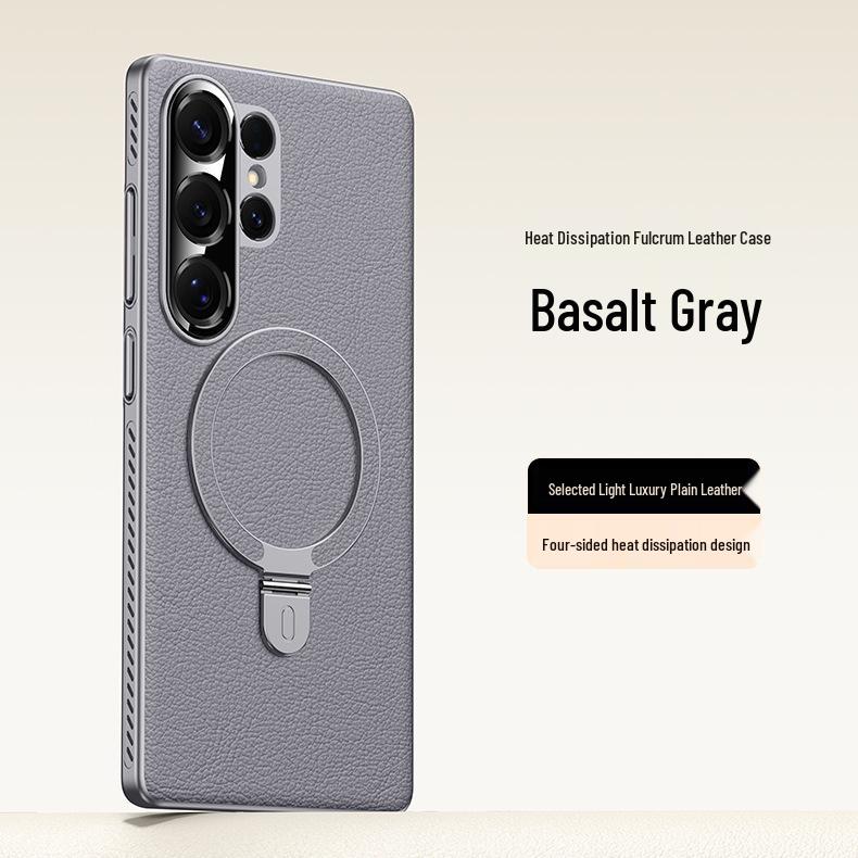 Samsung Galaxy S25 Ultra Magnetische Leder-Ständerhülle