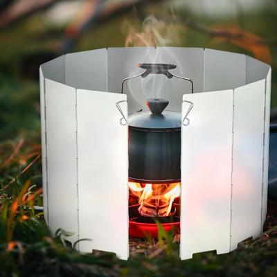 Windproof Burner Screen Guard Folding Air Baffle Gas Stove Wind Shield Cookware Supplies