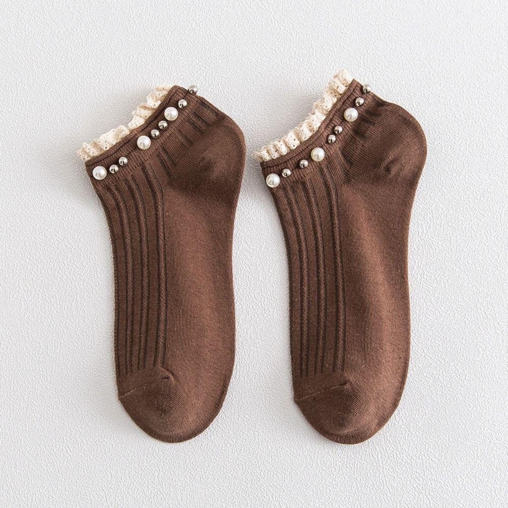 1Pair Breathable Lace Ruffle Socks Elastic White Frilly Socks Women Ankle Socks  Women Girls