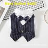 Summer Thin Pet Dog Teddy Suit Shirt Wedding Dress Cat Spring Casual Clothing Navy Blue Burgundy Black Gray Two-legged Dog