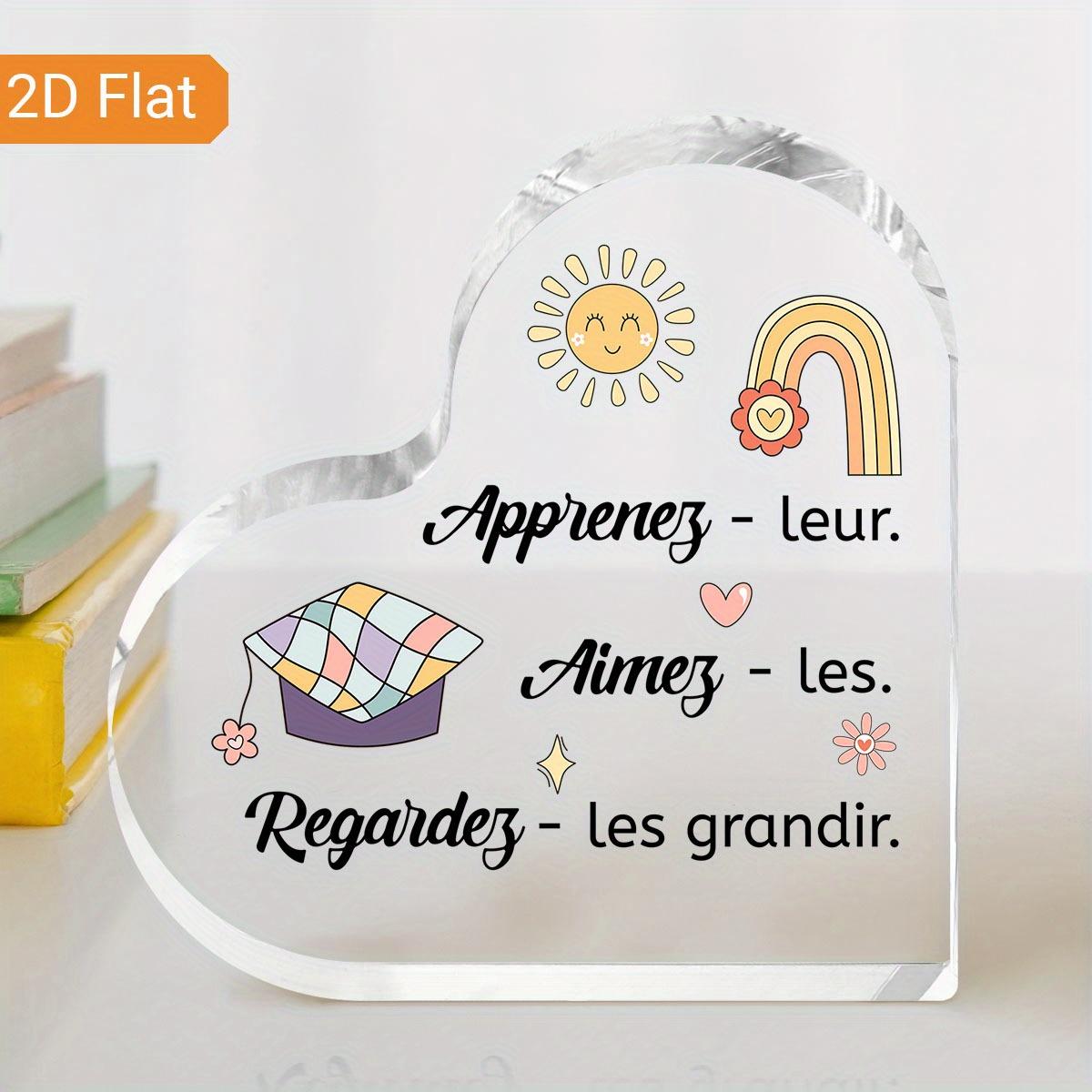 Heart-Shaped Ornament with Inspirational Quote - Perfect Teacher S Day Gift, Back To School Desk Decor, Acrylic Plaque To Thank Educators, Teacher Ap 10*10cm