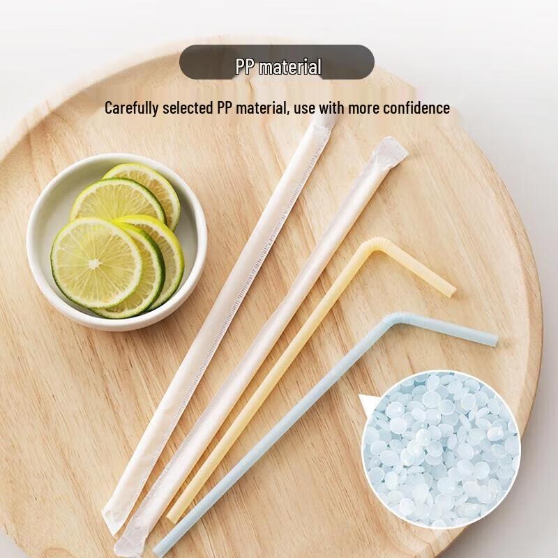 Camellia Individually Wrapped Bendable Disposable Straws