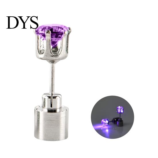 Women Stud Earring 1Pc Ear Flashing Eye-catching High Transparency Handmade Faux Crystal Decorate Portable LED Accessories