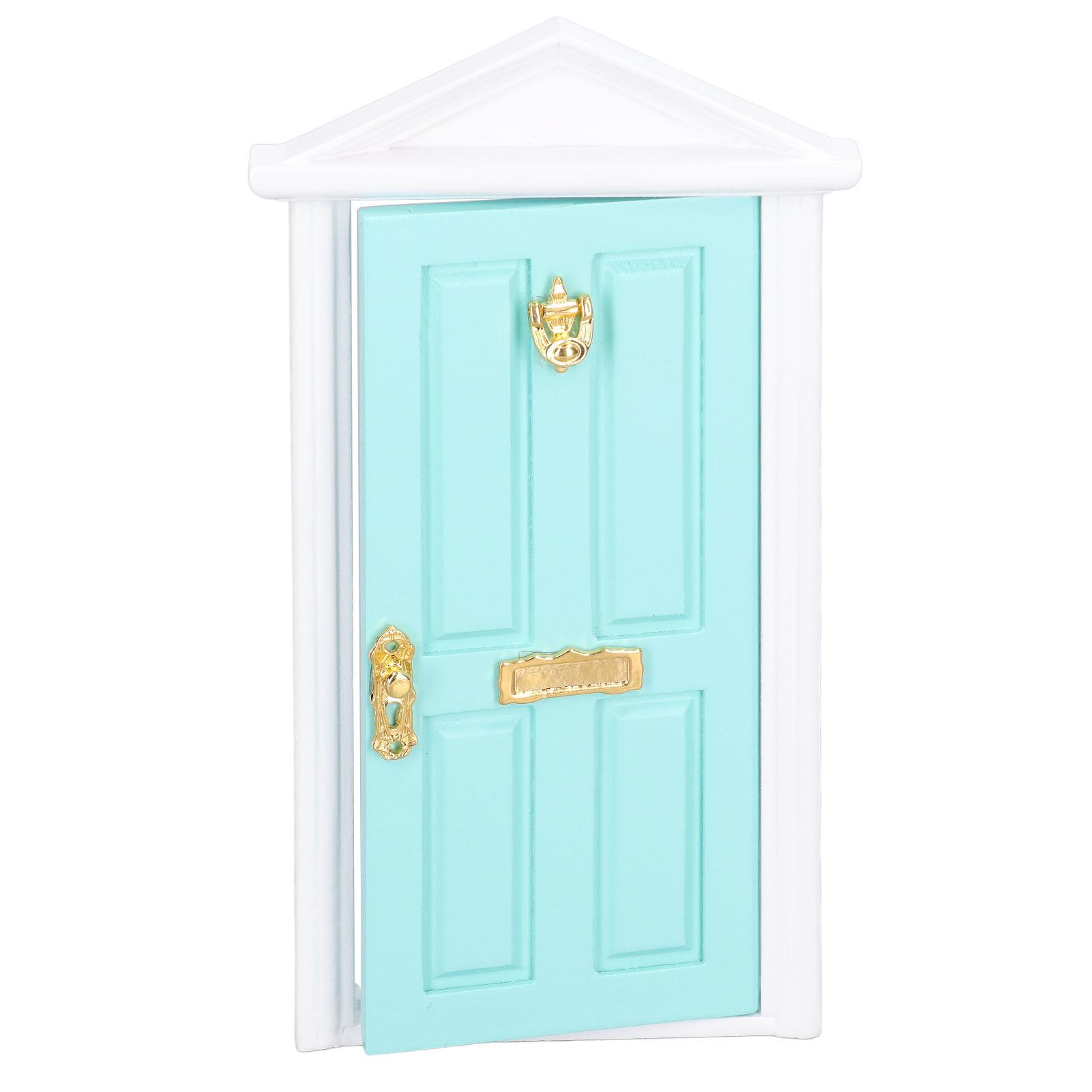 Mini Wooden Door Bright Color Vivid Details Smoother Edge Dollhouse Miniature Fairy Door For 1:12 Doll House GiftsMint