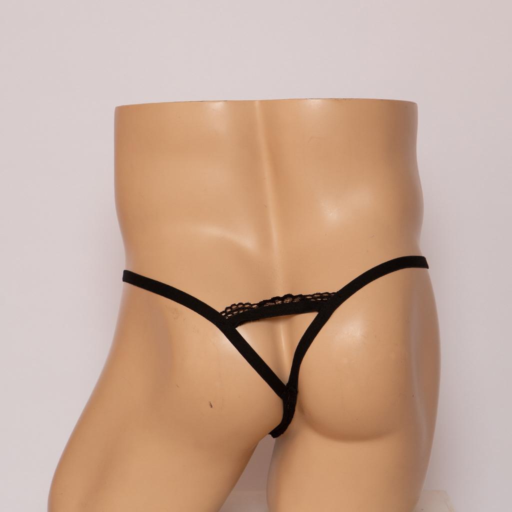 Men's Sex Underwear Lace Panties Sex Panties Nightclub Bar Stage Transparent Thong