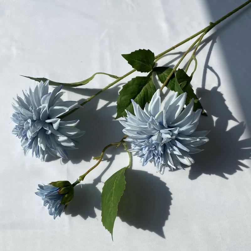 Lifelike Artificial Flower With 3 Heads Long Branch Silk Flower For Home Wedding Birthday Party Bedroom Decoration