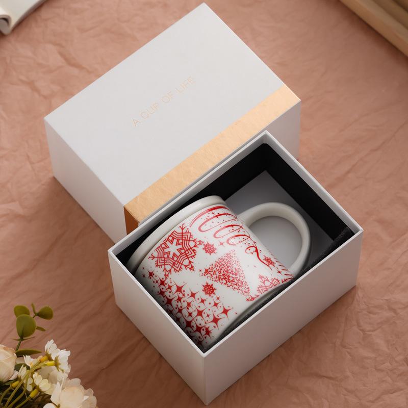 Christmas City Cup Gift Box, Stacked Cup With Lid, Extra Large Christmas Gift Gift