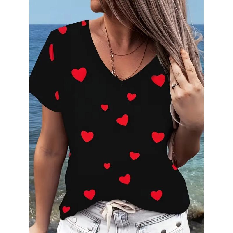 3D printed V-neck T-shirt for women S