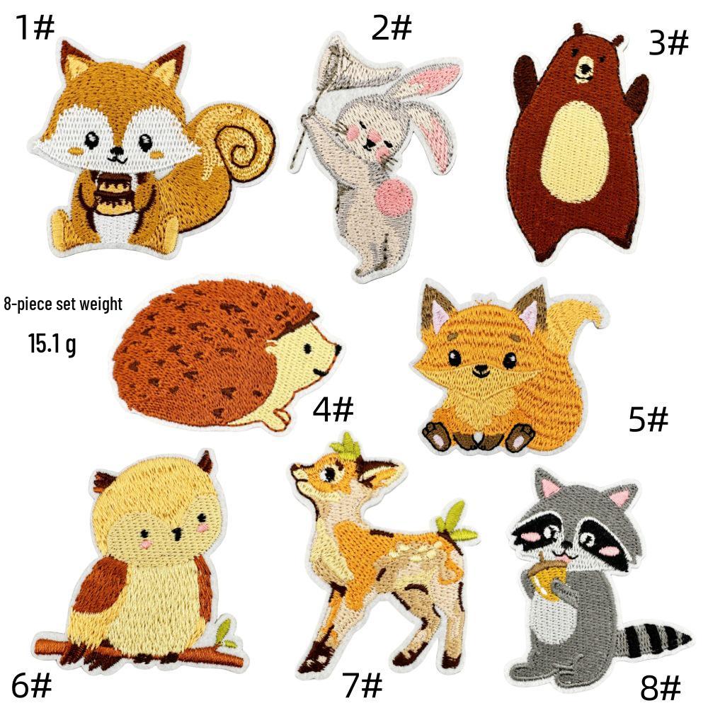 Милый осенний костюм животного, набор вышитых нашивок