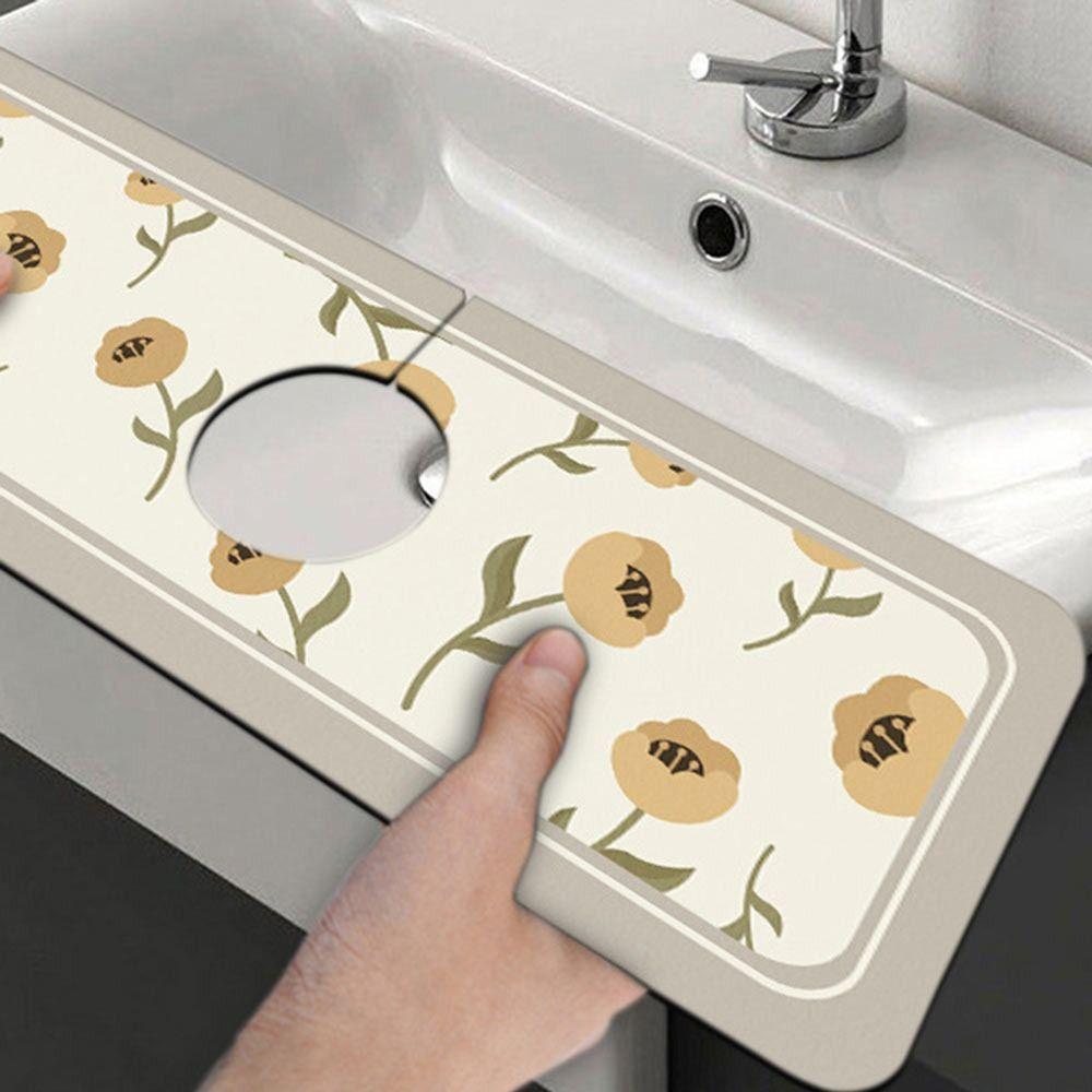 Self Absorbent Faucet Draining Mat Diatom Mud Drying Mat Fashion Absorbent Pad Home Kitchen