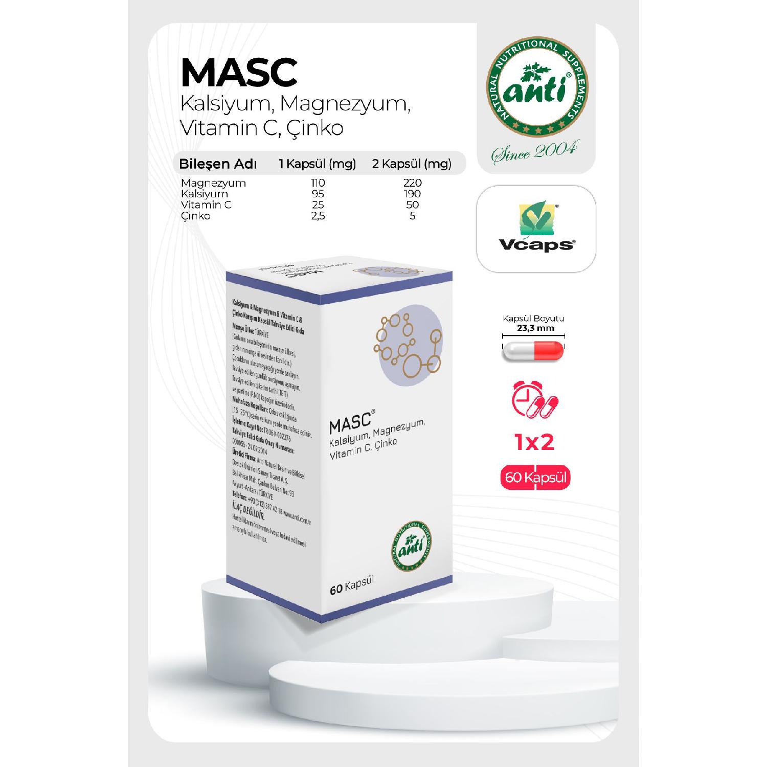 

Mascal Calcium Magnesium Vitamin C Zinc Mixture Capsule