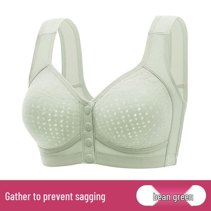 

Женский летний тонкий дышащий бюстгальтер жилетного типа: Предотвращающий провисание, без косточек, с застежкой спереди для мам среднего и пожилого возраста 2XL 42/95 (130-140 jin)