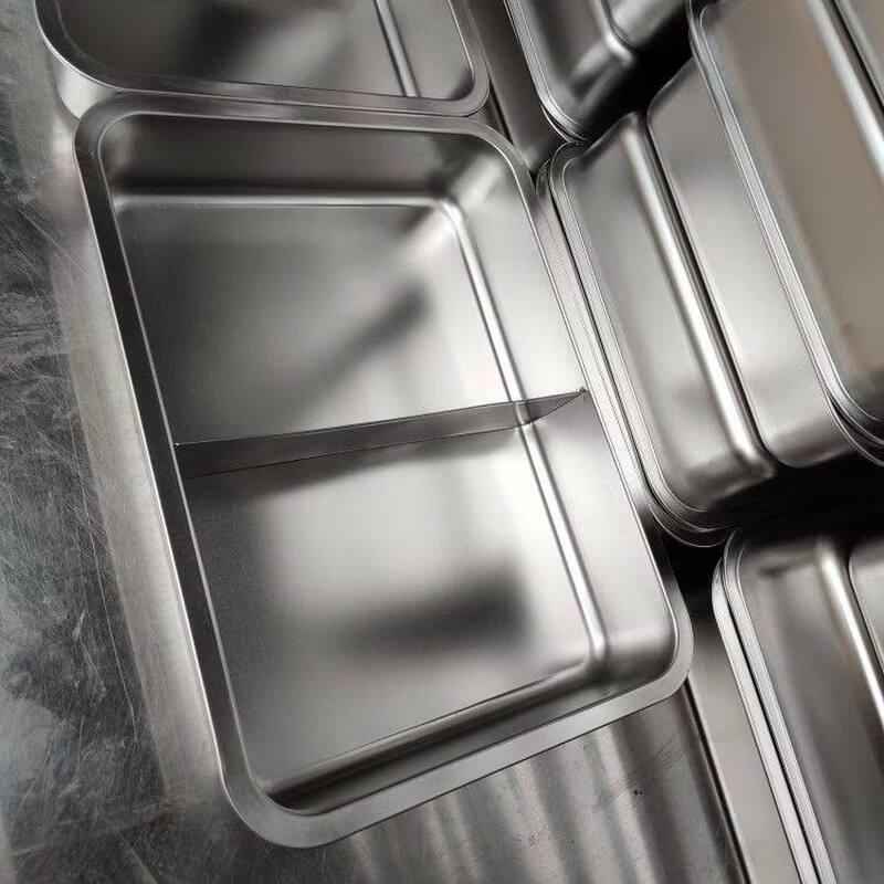 Zhebu Stainless Steel Rectangular Two-Compartment Serving Tray