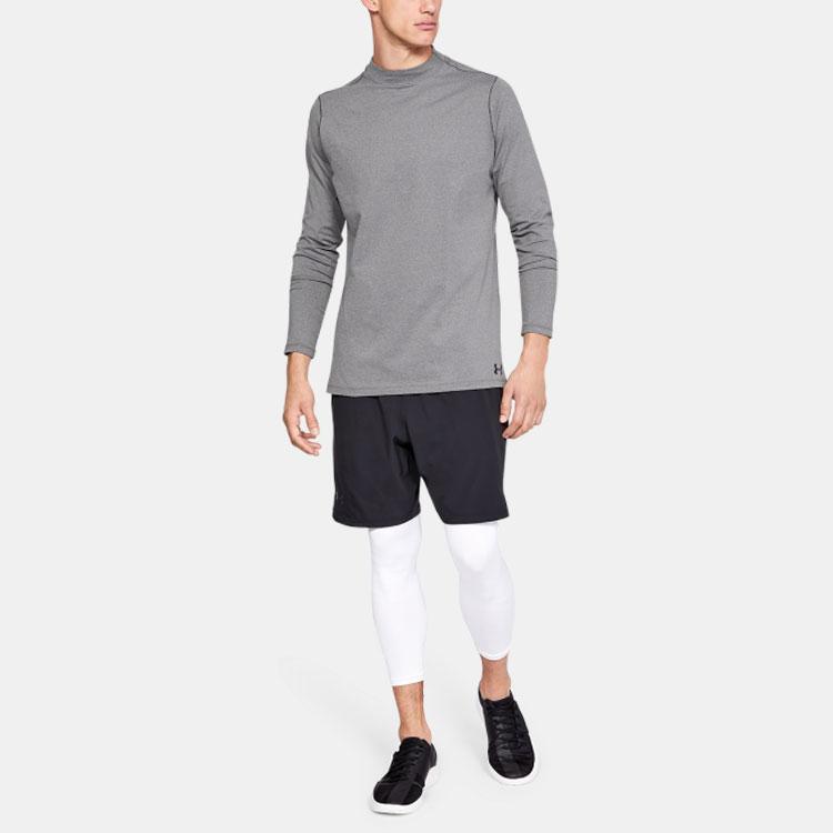 Under Armour ColdGear® Solid Fleece Long Sleeve T-Shirt Men Tops Gray 1320805-019