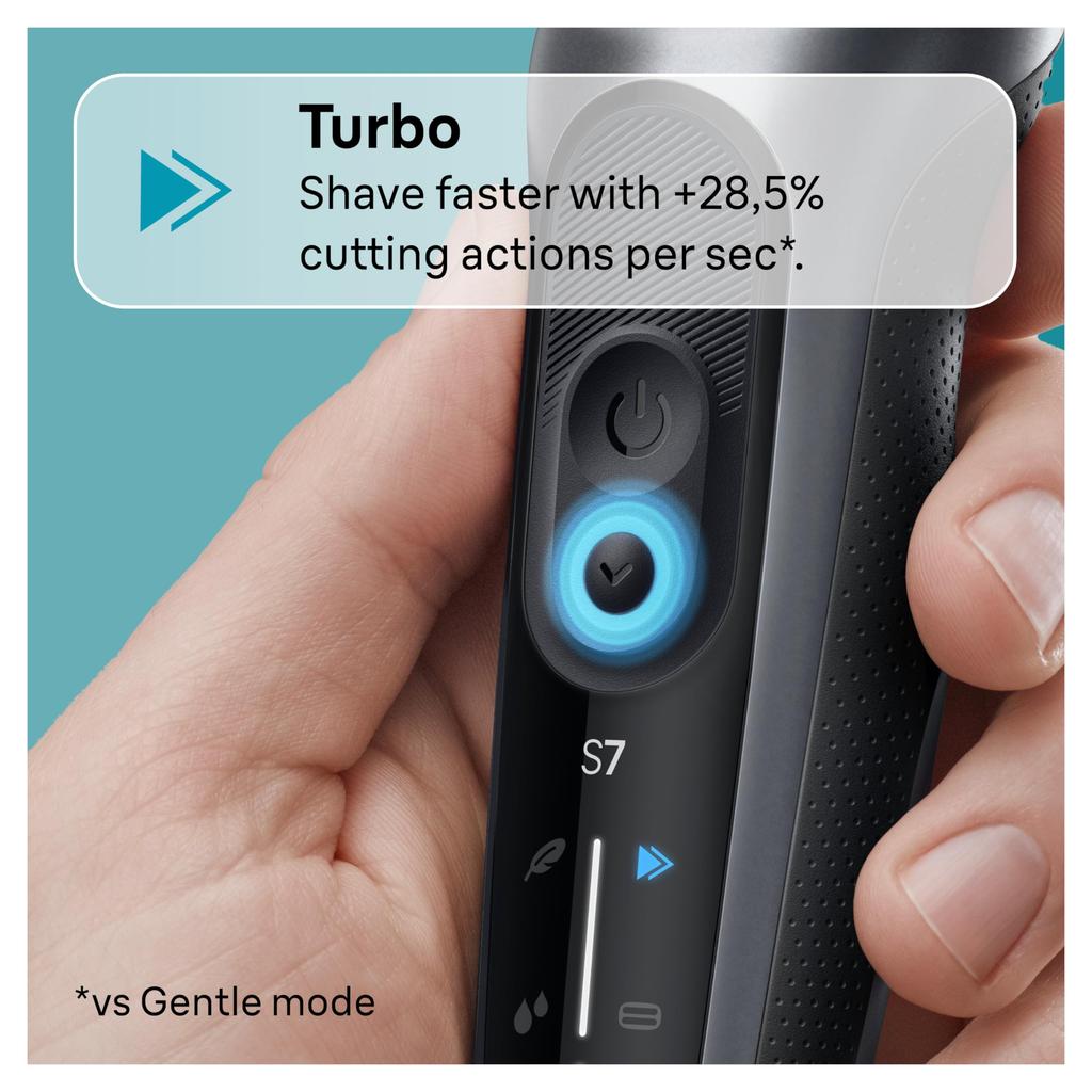 Braun Series 7 7127cs Electric Shaver Wet & Dry Waterproof Foil Shaver Turbo & Gentle Modes Space Gray