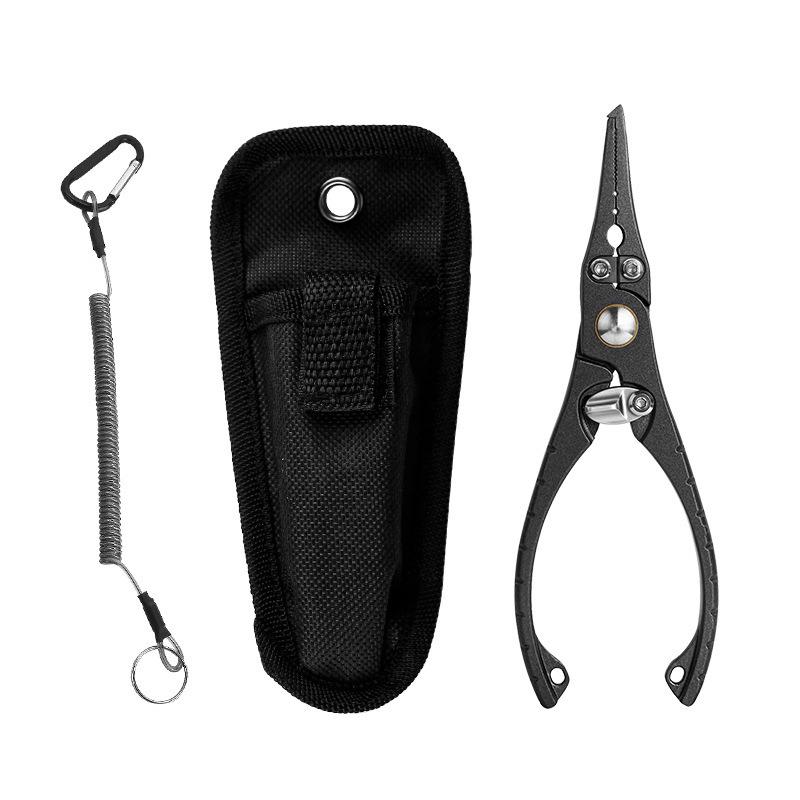 Stainless Steel Multifunctional Fishing Pliers with Line Scissors and Needle-Nose Tweezers