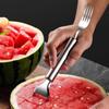 Multipurpose Melons Slicers Stainless Steel Watermelon Fork Cutter Kitchen Fruit Cutting Tool for Home Party Camping